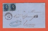 AMS @ - SCRISOARE BELGIA 1863, francata cu 2x20 CENT MICHEL 12A #