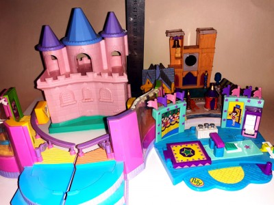 Diorama castel papusa Polly circ salon machiaj demontabil mobil mini LOT4 T3 foto