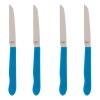 Set 4 Cutite Bucatarie Inox, Manere Albastre, Universal, Friptura, Fructe, Lama 19cm