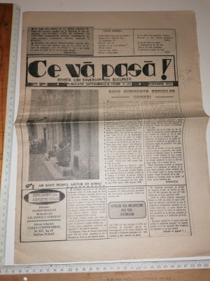 RAR= ZIAR VECHI ANII 90 ANUL 1 , NUMARUL 1 = CE VA PASA foto