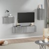 VidaXL Set dulapuri TV, 4 piese, gri sonoma, lemn prelucrat 3120261