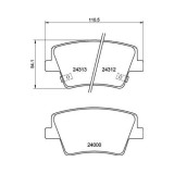 Placute frana Hyundai Santa Fe 4 (Tm Tma) 02.18-, Santa Fe 4 Box/Suv (Tm) 02.18-, Spate, BREMBO