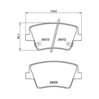 Placute frana Hyundai Santa Fe 4 (Tm Tma) 02.18-, Santa Fe 4 Box/Suv (Tm) 02.18-, Spate, BREMBO foto