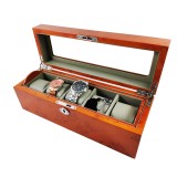 Cumpara ieftin ? Cutie Depozitare 5 Ceasuri din Lemn | Culoare Orange| Model CH33 ?