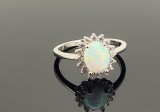 Cumpara ieftin Inel Argint 925 Mystic Opal , Design Regal cu Halou de Cristale