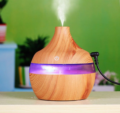 Umidificator Portabil cu Difuzor Aromaterapie și Ultrasunete USB 300 ml - Eficacitate și Stil Modern, ✅Light Wood foto