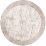 Covor Rotund Premium, Handmade, India, Model DYWAN TERE SILVER, Bej, Marime 200 x 200 cm, Viscoza, Lucrat Manual, Living, Dormitor, Sufragerie, Birou