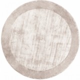 Covor Rotund Premium, Handmade, India, Model DYWAN TERE SILVER, Bej, Marime 200 x 200 cm, Viscoza, Lucrat Manual, Living, Dormitor, Sufragerie, Birou