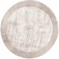Covor Rotund Premium, Handmade, India, Model DYWAN TERE SILVER, Bej, Marime 200 x 200 cm, Viscoza, Lucrat Manual, Living, Dormitor, Sufragerie, Birou