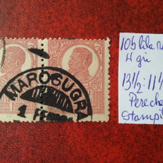 1920 Romania- Ferd. b. mare Lp72 Mi253x-H.gri-pereche-stampilat