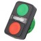 Comutator dublu 22mm roșu/verde IP66 plat