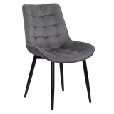 Scaun living structura metalica si catifea Moderno20006 Gri