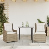 vidaXL Set mobilier de grădină cu perne, 3 piese, bej, poliratan 3262882