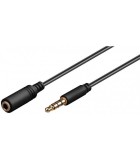 Cablu prelungitor 0.5m Jack 3.5 mm 4 pini mufa tata - Jack 3.5 mm 4, Goobay