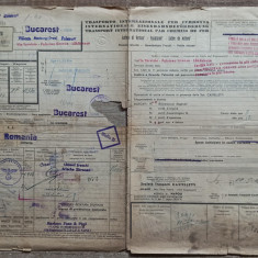 Scrisoare de trasura, transport international catre Romania, 1943