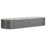 Cumpara ieftin Strat inaltat gradina gri 224x80x36cm otel galvanizat