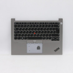 Carcasa superioara cu tastatura palmrest Laptop, Lenovo, Thinkpad E14 Type 20RA, 20RB, 5M10W64432, AP103000410, AP103000410SLH1, iluminata, argintie,