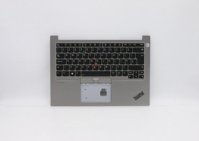 Carcasa superioara cu tastatura palmrest Laptop, Lenovo, Thinkpad E14 Type 20RA, 20RB, 5M10W64432, AP103000410, AP103000410SLH1, iluminata, argintie, foto