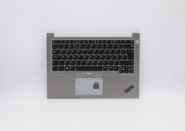 Carcasa superioara cu tastatura palmrest Laptop, Lenovo, Thinkpad E14 Type 20RA, 20RB, 5M10W64432, AP103000410, AP103000410SLH1, iluminata, argintie,