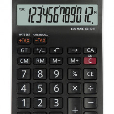 Calculator De Birou, 12 Digits, 152 X 96 X 12 Mm, Dual Power, Sharp El-124twh - Negru/alb