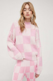 Cumpara ieftin Stine Goya pulover din amestec de lana femei, culoarea roz, călduros
