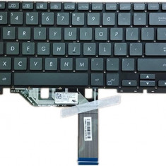 Tastatura Laptop, Asus, ZenBook Flip 15 UX562, UX562F, UX562FA, UX562FAC, UX562FD, UX562FDX, UX562UG, UX562IA, UX562IQ, iluminata, gri, layout US