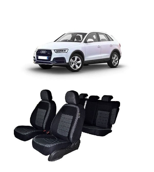 Set huse scaune dedicate AUDI Q3 2012-2019 Premium (Bancheta fractionata si husa cotiera)