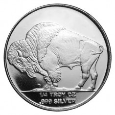 Moneda argint 999 lingou , American Buffalo 1/4 uncie = 7,8 grame foto