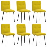 Cumpara ieftin Scaune de sufragerie, 6 buc, galben, catifea