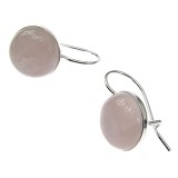 Cumpara ieftin Cercei argint clasici cu cuart roz natural 10 MM