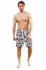Pantaloni scurti de baie pentru barbati cu snur, perfecti pentru plaja, model alb si negru, marimea M Negru M INTL