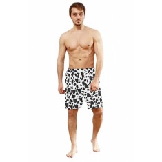 Pantaloni scurti de baie pentru barbati cu snur, perfecti pentru plaja, model alb si negru, marimea M Negru M INTL