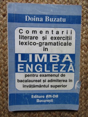 Doina Buzatu Comentarii Literare Si Exercitii Lexico-Gramaticale Limba Engleza foto