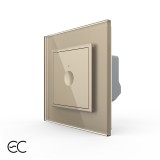 Cumpara ieftin Intrerupator simplu touch Livolo ZigBee EC cu rama din sticla, auriu