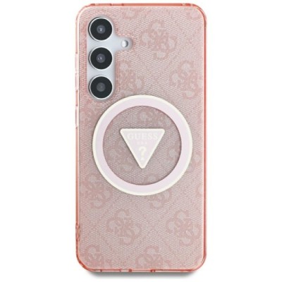 Husa pentru Samsung Galaxy S25 Ultra - Guess IML Metal Glitter 4G Circle Triangle MagSafe (GUHMS25LHG4PRTGP) - Pink foto