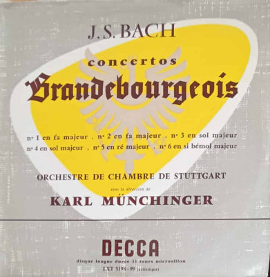 Disc vinil, LP. Concertos Brandebourgeois. SET 2 DISCURI VINIL-J.S. Bach, Orchestre De Chambre De Stuttgart Sous foto