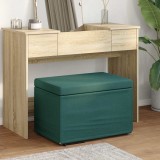 vidaXL Taburet Verde &icirc;nchis 60 x 40 x 40 cm Stofă și lemn prelucrat 876761