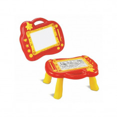 Tablita magnetica cu picioare si maner transport RS Toys, cu marker si 3 stampile magnetice