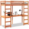 VidaXL Cadru pat supraetajat fără saltea maro 75x190 cm lemn masiv pin 3308576