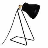 Lampa de masa PWL-1065, Pakoworld, 12x30x35 cm, metal, negru/auriu