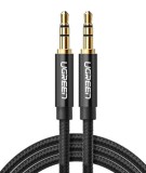CABLU audio Ugreen, &quot;AV112&quot; stereo 3.5 mm jack (T) la 3.5 mm jack (T), 2m, conectori auriti, braided, negru &quot;50363&quot; (timbru verde 0.18 lei) - 69573038