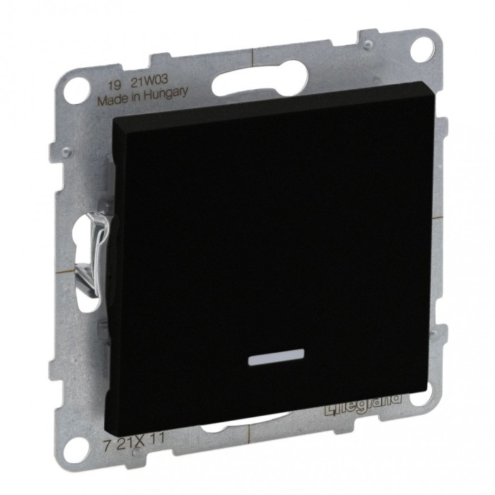 Intrerupator simplu cu led Legrand Suno negru 721411
