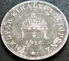 Moneda istorica 20 FILLER - UNGARIA / Austro-Ungaria, anul 1916 *cod 1224 B, Europa, Zinc