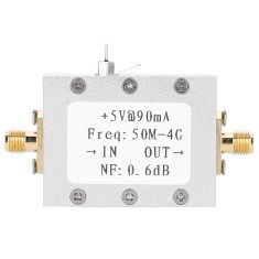 Amplificator RF LNA, ultra low noise, 50MHz-4 GHz, 18 dB gain, alimentare 5V, 50I