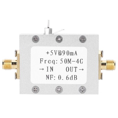 Amplificator RF LNA, ultra low noise, 50MHz-4 GHz, 18 dB gain, alimentare 5V, 50I foto