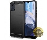 Husa Tech-Protect Carbon Neagra pentru Motorola Moto E22i/E22, Back Cover, Rezistenta la Socuri