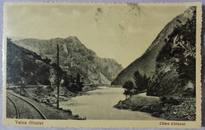 Carte postala, Valea Oltului, catre Caineni, 1937 foto