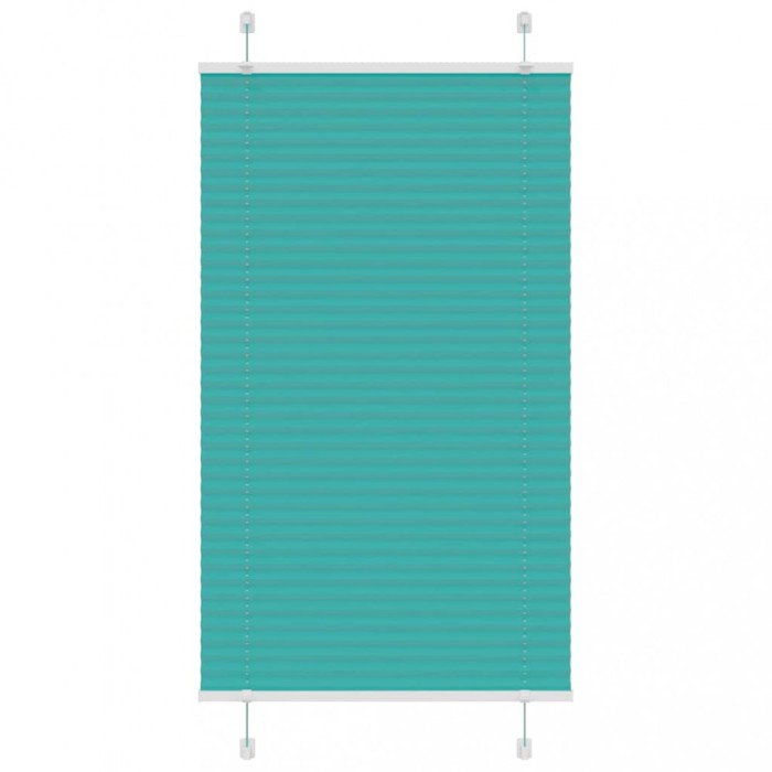 vidaXL Jaluzea plisată verde petrol 75x100cm Lățime țesătură 74,4 cm