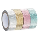 Banda adeziva in culori metalizate pentru activitati crafts-4 bucati
