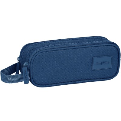 Penar Safta Basic Navy Blue cu 2 compartimente, 21x8x6 cm foto